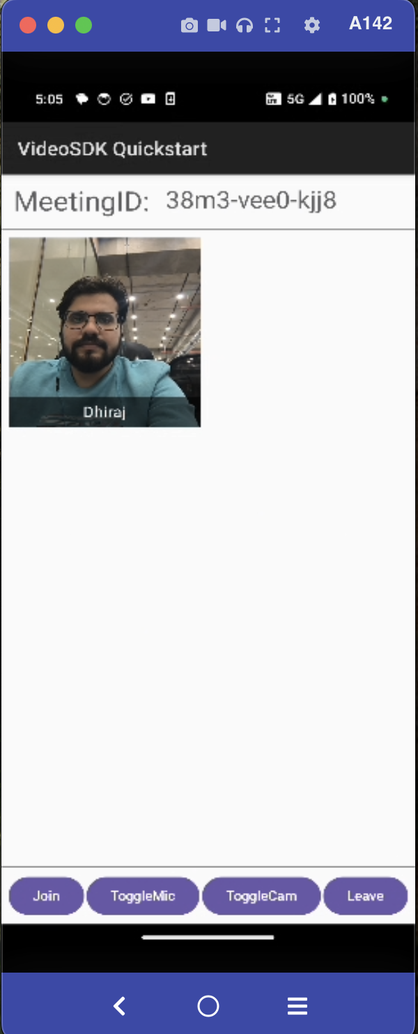VideoSDK Android Quick Start Meeting Screen