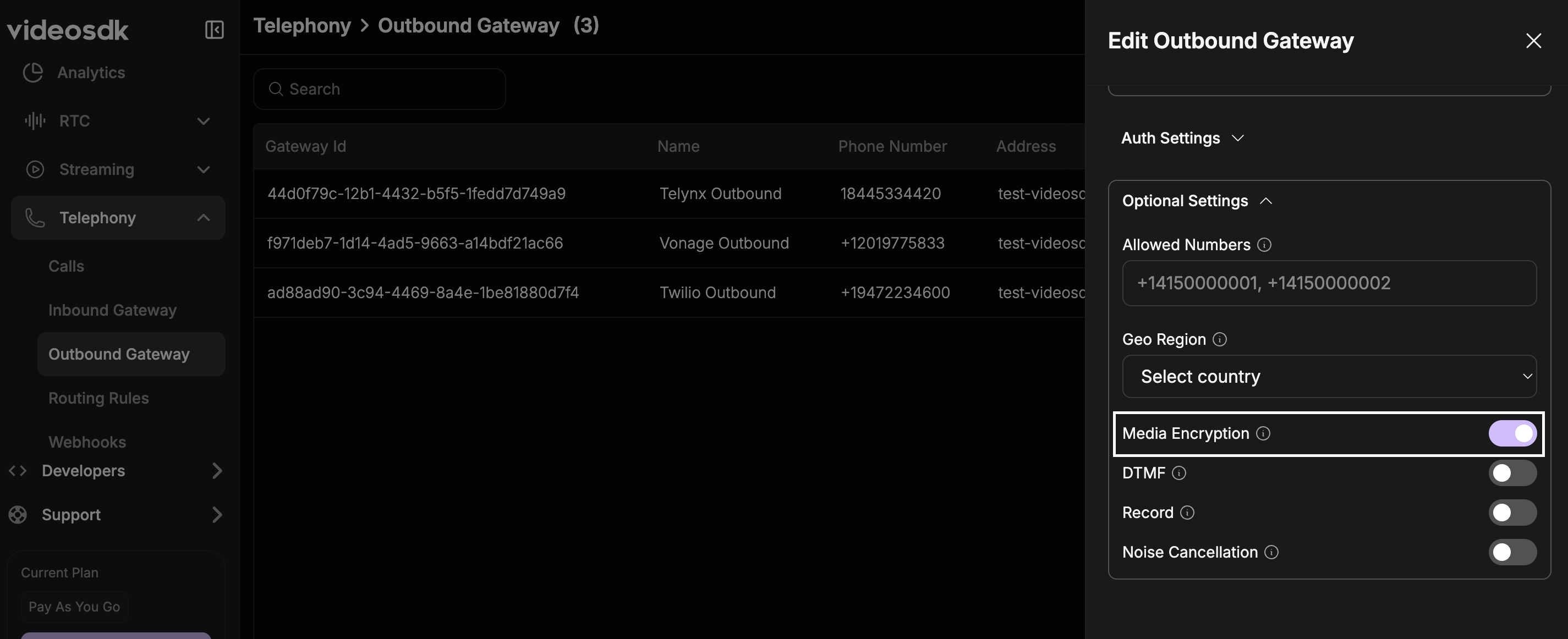 Outbound Gateway Configuration